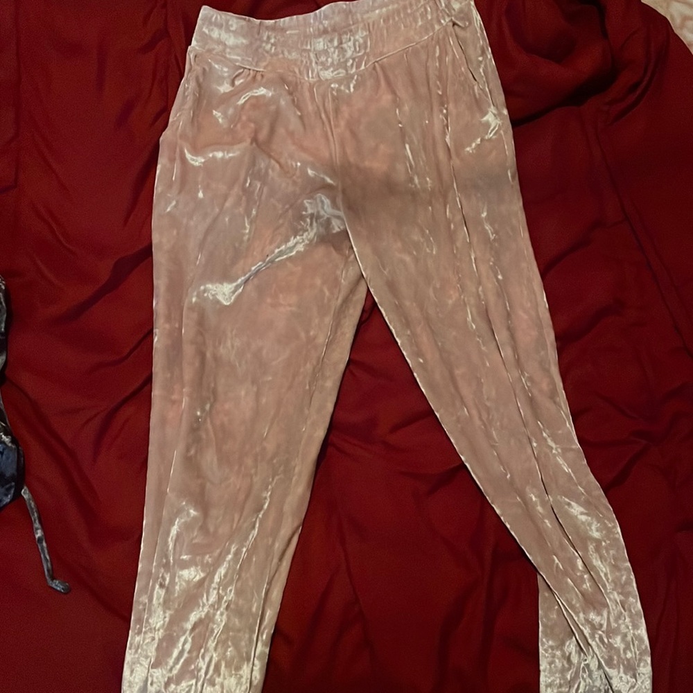 Pink and black Silk Pajama Pants